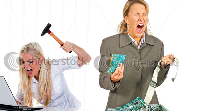 The Furious Femme Fatales Of Computer Stock Photography