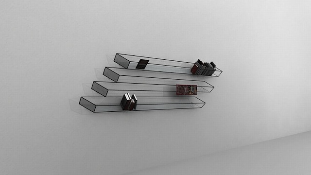 An Optical Illusion Bookshelf: Are There 3 Or 4 Shelves?