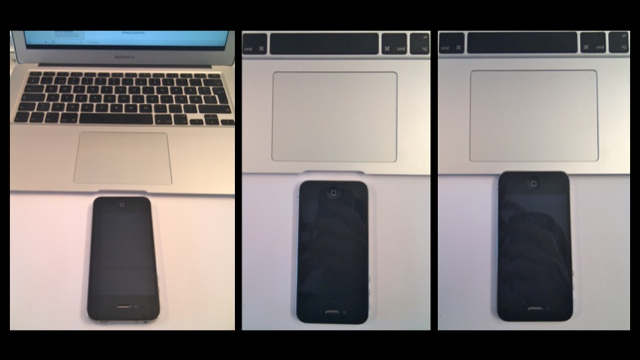 The iPhone 4 Fits Exactly Inside The MacBook Air’s Lid Dent