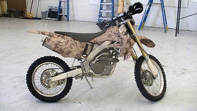 The US Special Ops Afghanistan Camo Dirt Bike