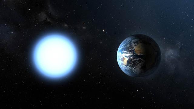 What The Earth Looks Like Next To A Dwarf Star?
