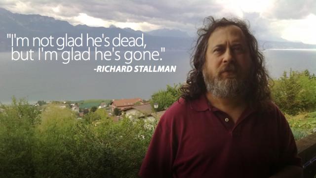 Richard Stallman ‘Glad’ Steve Jobs Is Not Around Anymore