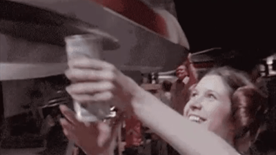 GIF Of The Day: Princess Leia Hands Luke Skywalker A Cold Beer