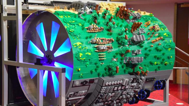Spinning This Giant Lego Diorama Also Plays The Star Wars Theme