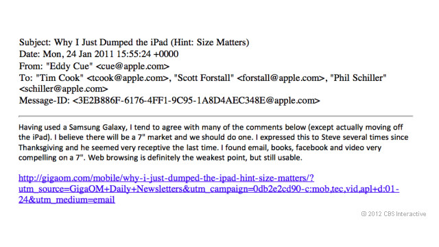 Here’s An Internal Email Thread From Apple About A 7-Inch iPad