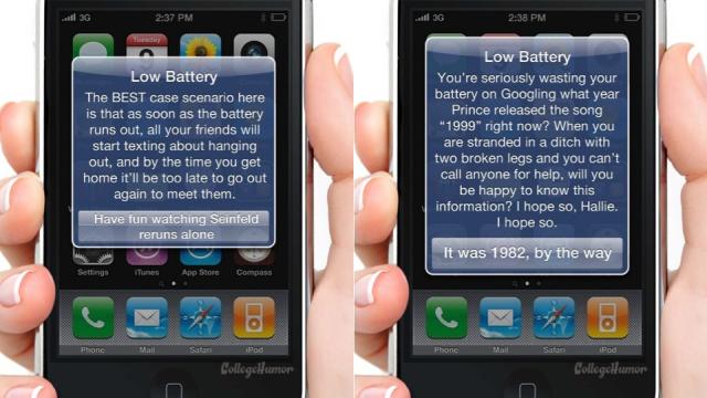 Your Phone’s Low Battery Warnings Should Look Like These Hilarious Notifications