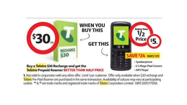 Lunchtime Deal: $5 Featurephone With Telstra Recharge