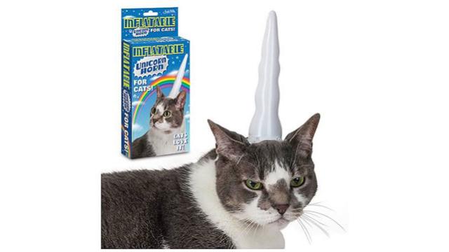 Inflatable Unicorn Horn. You Know. For Cats.
