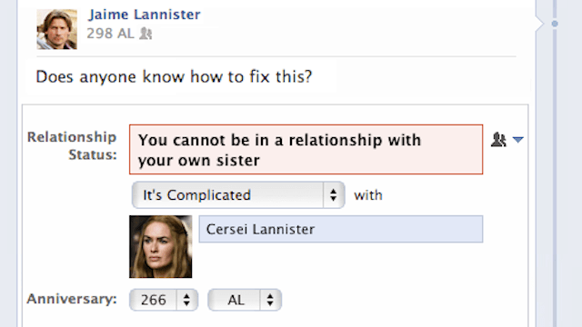 If Game Of Thrones Characters Were On Facebook