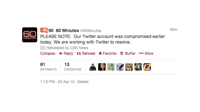 Whoops, Some CBS Twitter Accounts Got Hacked And Spat Out Virus-y Links