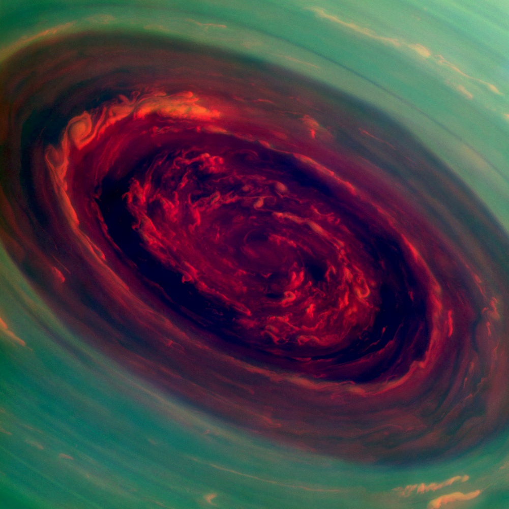 Saturn’s Harrowing Hurricane Is Even More Terrifying In Technicolor