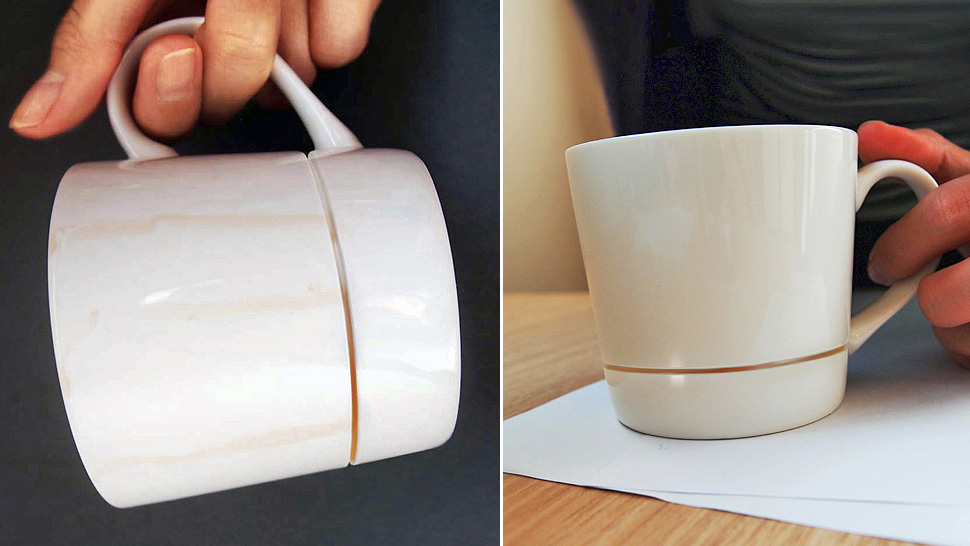 Clever Mug Catches Coffee Drips Before They Become Stains