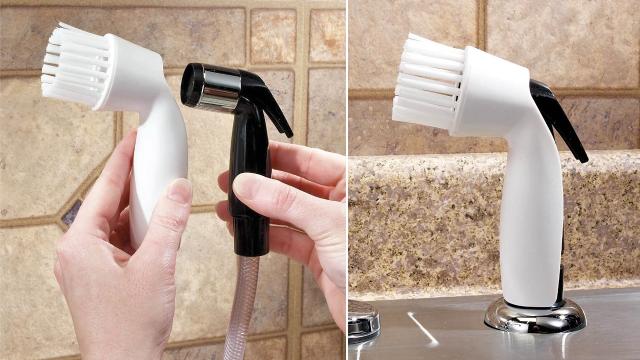 This Clever Spray Scrubber Almost Makes Up For Not Having A Dishwasher