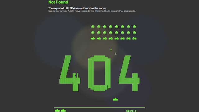This Space Invaders 404 Page Is The Funnest 404 Error Page Ever