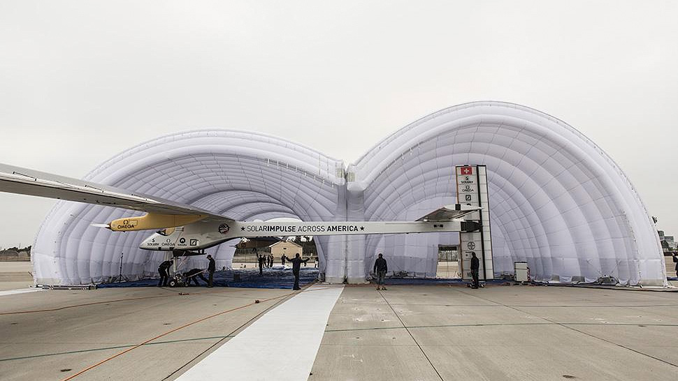This Giant Inflatable Hangar Is Solar Impulse’s Home Away From Home