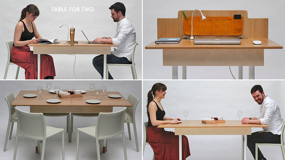 Office For Two Transmogrifies Into 6-Person Dining Table