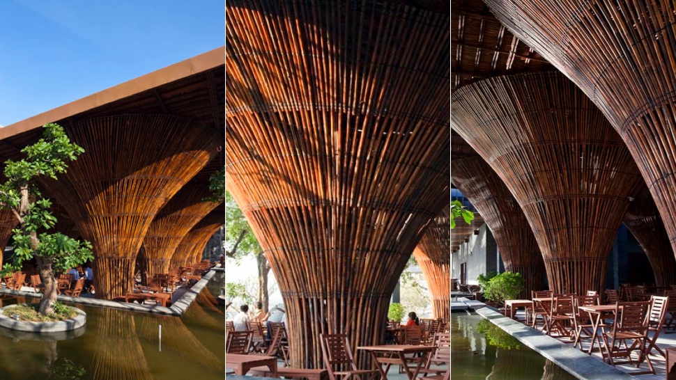 This Soaring Openair Cafe Is Made From Giant Bamboo Fishing Baskets