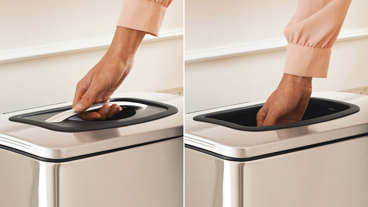 A Garbage-Crushing Bin You Control With Your Bare Hands