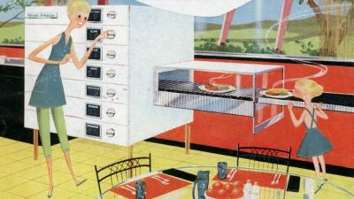 How We Imagined The Push-Button Kitchen Before Microwaves Existed
