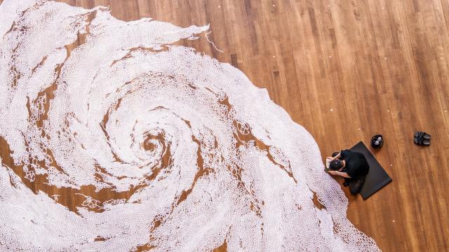 Artist Creates (And Destroys) Drawings With Salt
