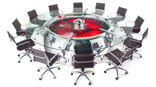 An Over-The-Top Conference Table Is The Perfect Use For Obsolete 747s