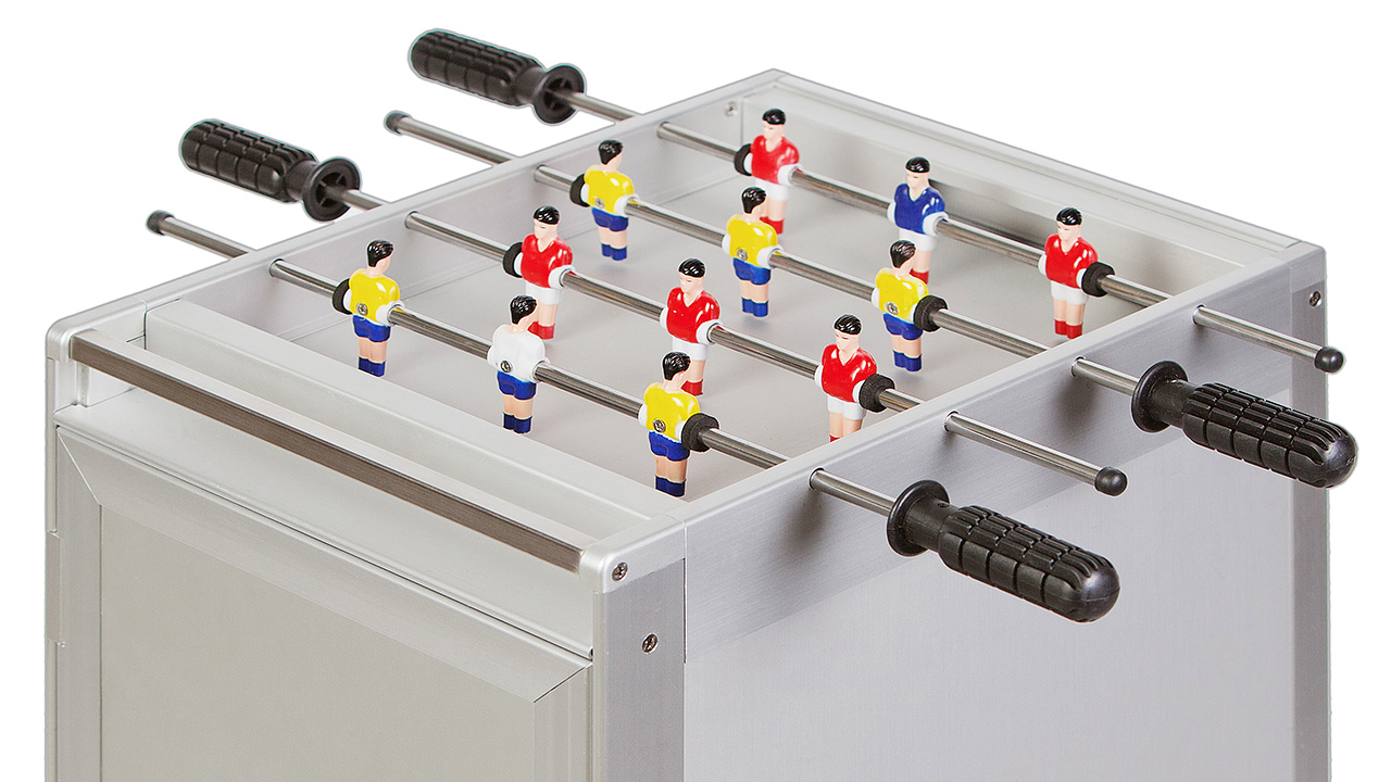 Brilliantly Compact Foosball Tables Made From Aeroplane Food Trolleys