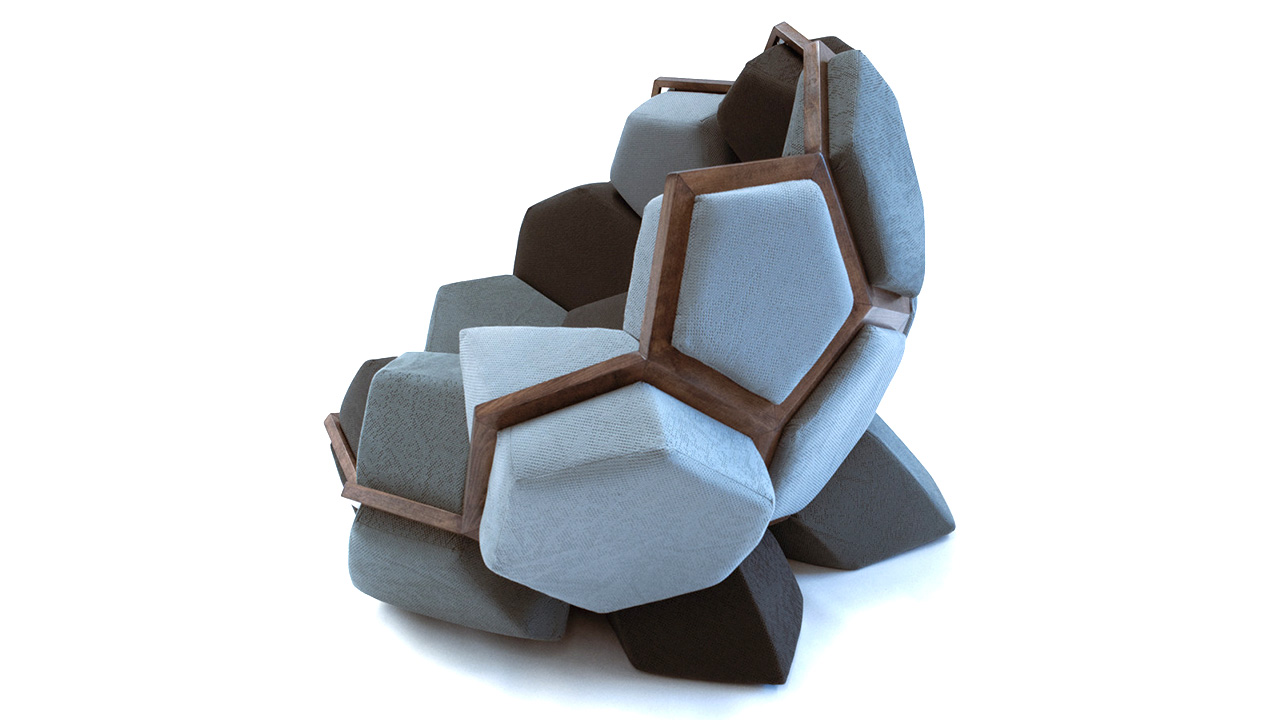 A Comfy Throne That Explodes Into Plush Stools To Seat All Your Guests