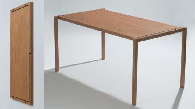 This Impossibly Thin Table Stores Wherever You’ve Got An Inch Of Space