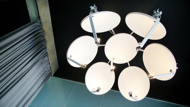 A Satellite Dish Chandelier Shines Light On Outmoded Tech?