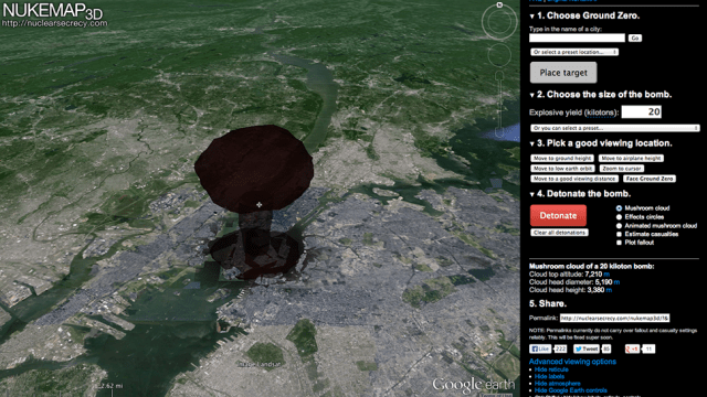 New Google Earth Hack Lets You Nuke Any City In Devastating 3D
