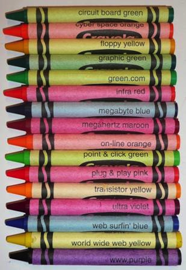 These Internet-Themed Crayons From The 1990s Are Hilariously Dated