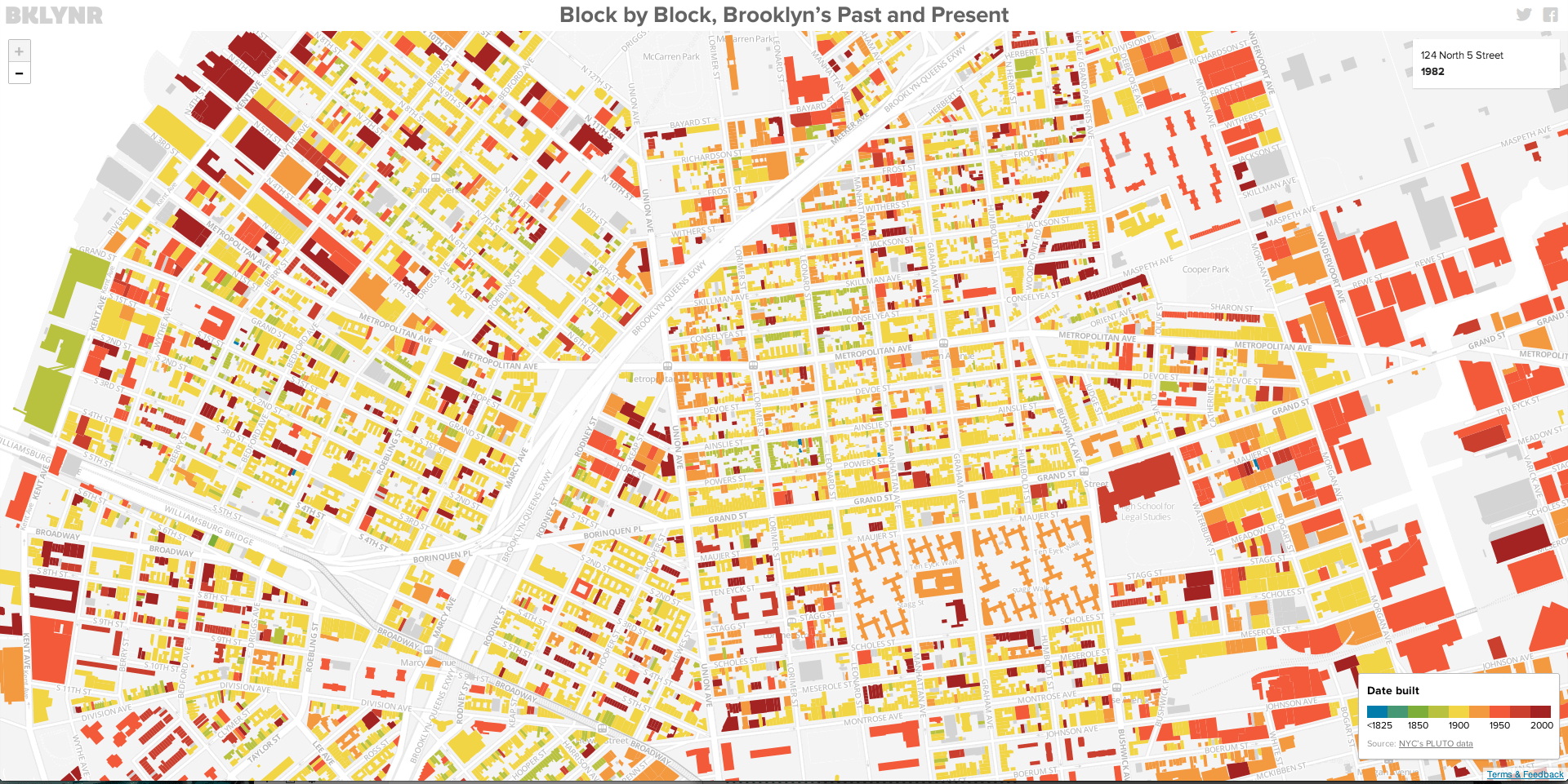 This Interactive Map Of Brooklyn Colours Every Building According To Age