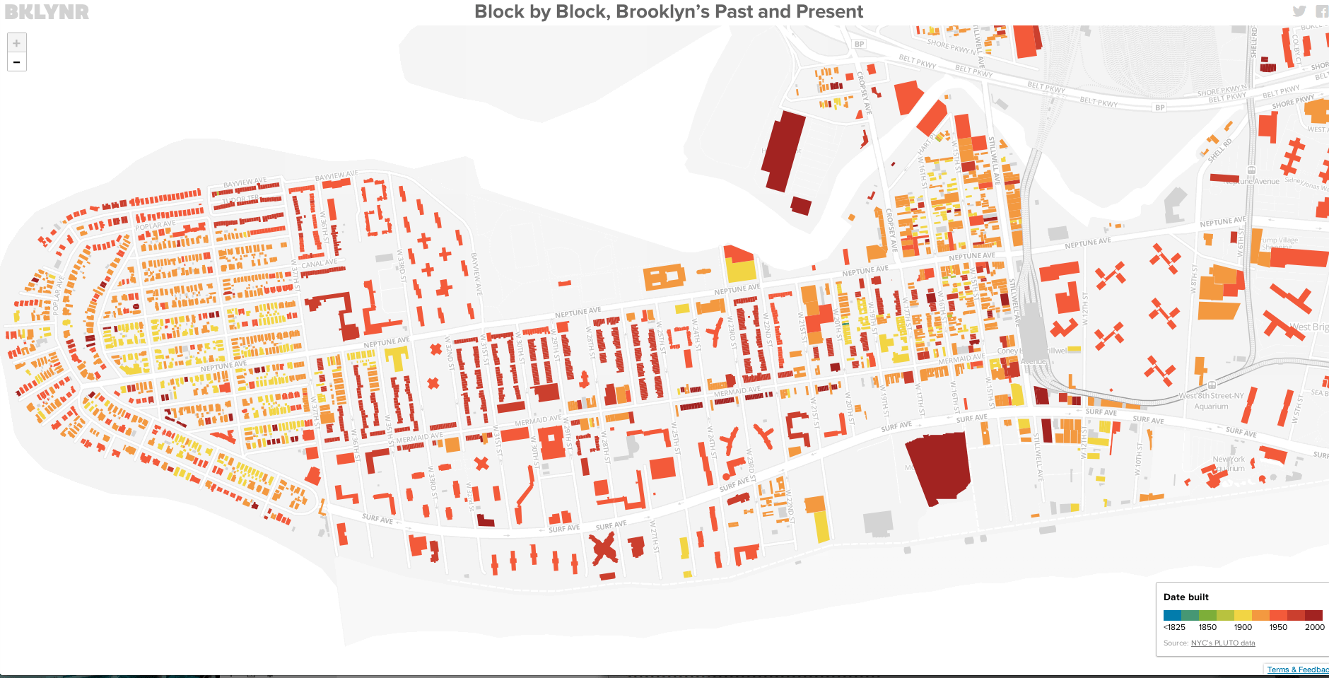 This Interactive Map Of Brooklyn Colours Every Building According To Age