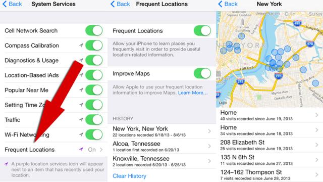 iOS 7 Tracks Your Every Move And Displays Your Favourite Places