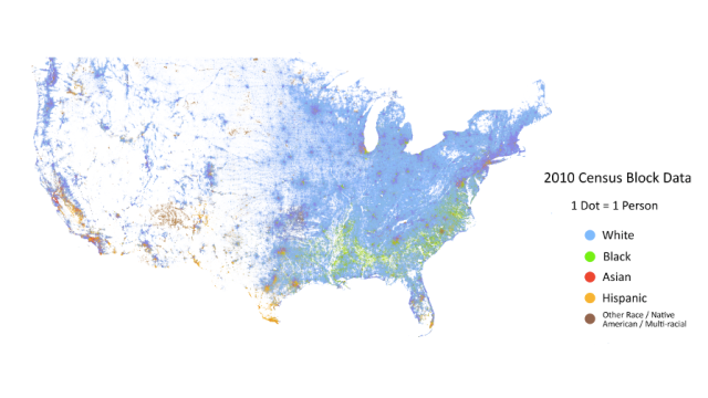 The Entire Distribution Of Ethnicity In The US, Person By Person