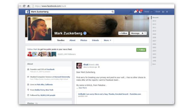 A Guy Hacked Mark Zuckerberg’s Wall After Facebook Ignored His Bug Report