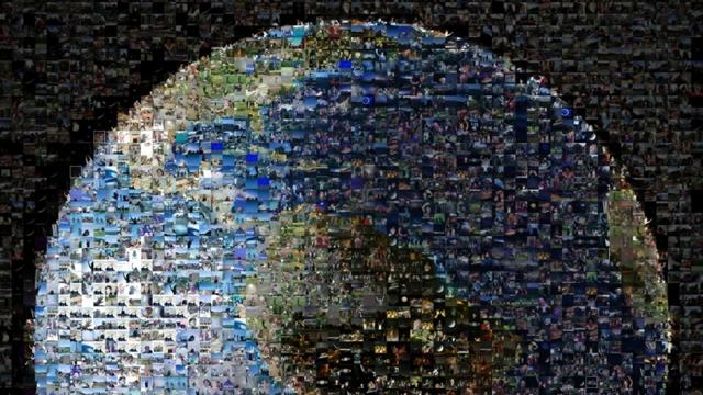 An Image Of Earth Made From 1400 Photos Of People Waving At Space