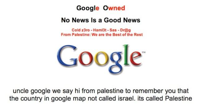 Hackers Hit Google Palestine And Deface The Front Page