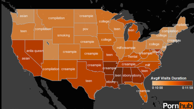 A Map Of America’s Filthy Porn Searches