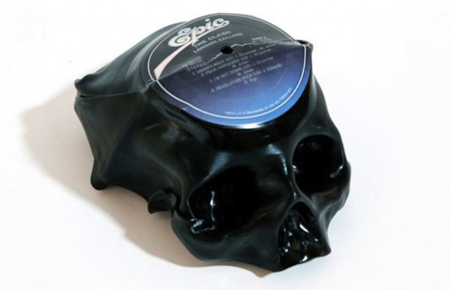 Melting Vinyl Records Into Skulls Is Hauntingly Beautiful