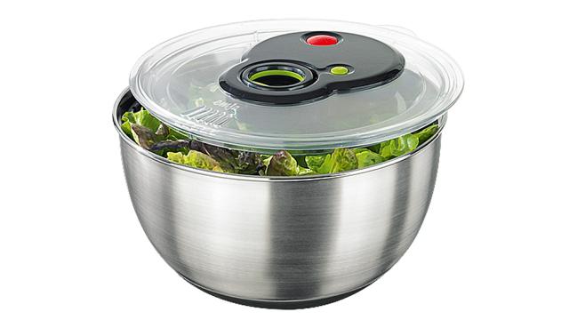 A Salad Spinner With A Turbo Button — Who Wants To Wait For Salad?