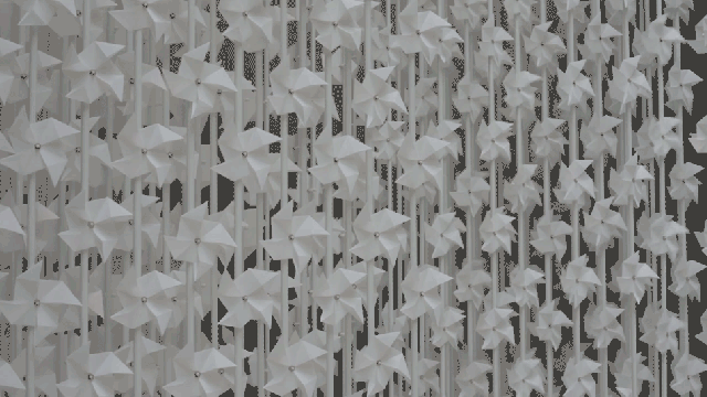 This Wall Of Paper Pinwheels Turns Air Into Art