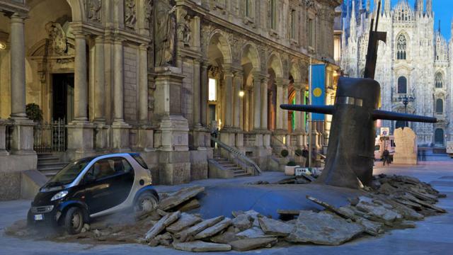 This Giant Submarine Destroying A City Street Is Actually An Ad