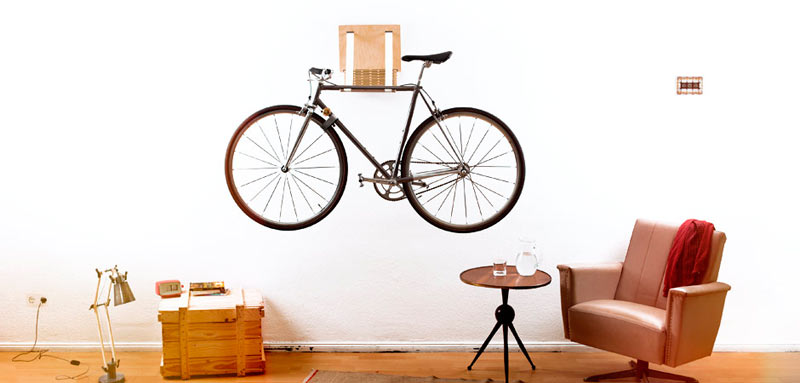 A Wall-Mounted Bike Rack Turns Your Ride Into Art