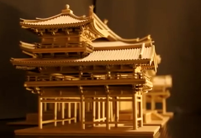 Elaborate Buddhist Temple Made From Discarded Cardboard Boxes