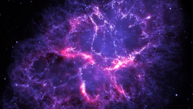 The Crab Nebula Is A Swirling Cloud Of Electric Purple Light