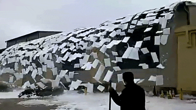 Ice On A Building Roof Collapses In The Most Epic Avalanche Possible