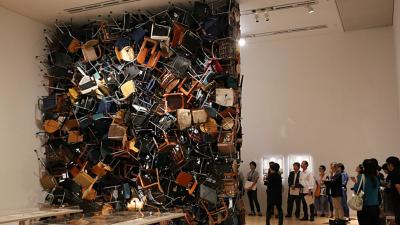 A Wall Made Of 300 Chairs Takes Repurposing A Step Further