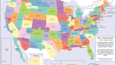 A Map Of The 124 United States Of America That Could Have Been