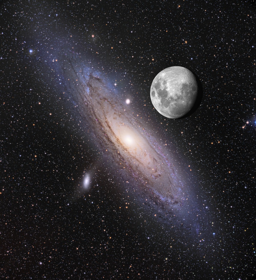 The Incredibly Huge Size Of Andromeda Next To The Moon